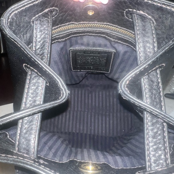 Coach Sonoma Black Pebbled Leather Drawstring Bag-Vintage - Picture 3 of 10